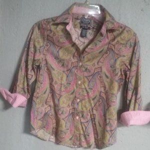 Chaps Classic Petite Button Down Blouse